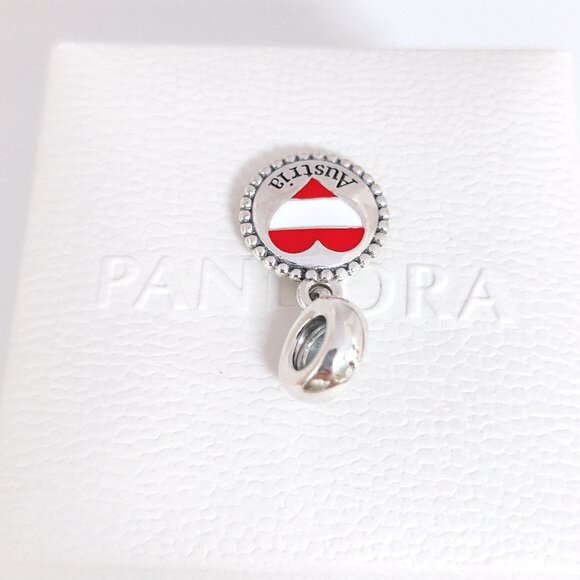 Pandora Australia Heart Flag Dangle Charm S925 Silver with box - Picture 4 of 8